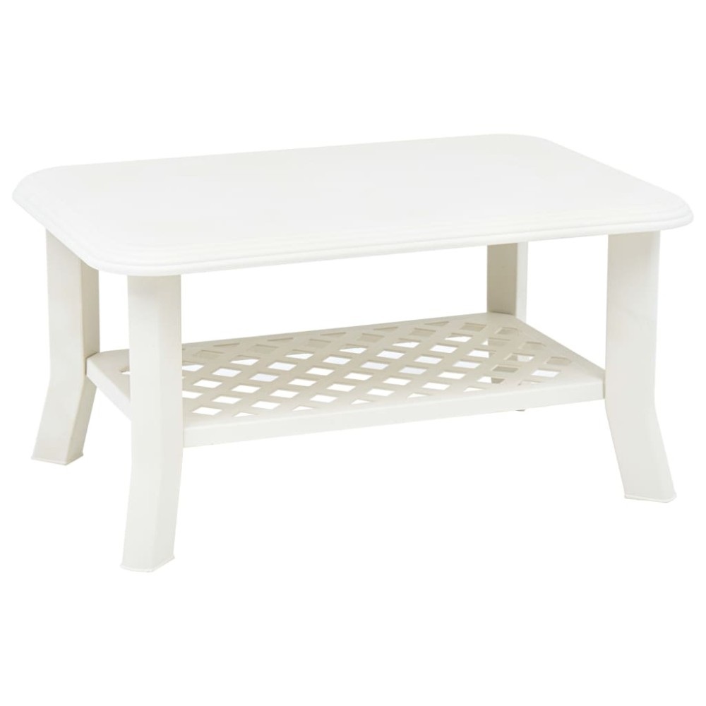 vidaXL Măsuță de cafea, alb, 90 x 60 x 46 cm, plastic