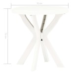 vidaXL Masă de bistro, alb, Ø70 cm, plastic vidaXL Masă de bistro, alb, Ø70 cm, plastic