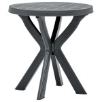 vidaXL Masă de bistro, antracit, Ø70 cm, plastic