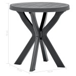 vidaXL Masă de bistro, antracit, Ø70 cm, plastic