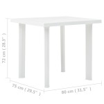 vidaXL Masă de grădină, alb, 80 x 75 x 72 cm, plastic vidaXL Masă de grădină, alb, 80 x 75 x 72 cm, plastic