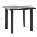 vidaXL Masă de grădină, antracit, 80 x 75 x 72 cm, plastic vidaXL Masă de grădină, antracit, 80 x 75 x 72 cm, plastic