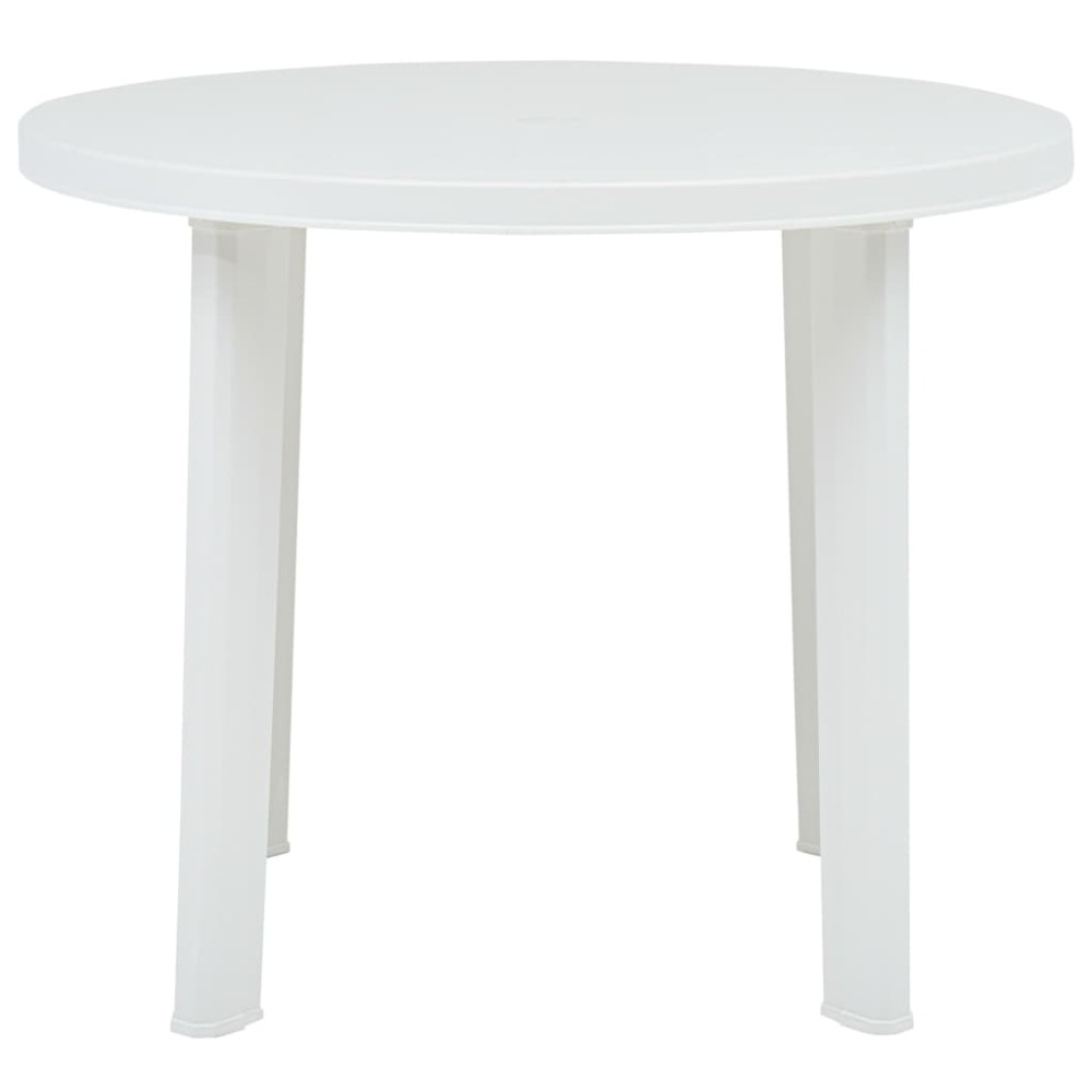 vidaXL Masă de grădină, alb, 89 cm, plastic