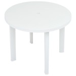 vidaXL Masă de grădină, alb, 89 cm, plastic