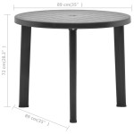 vidaXL Masă de grădină, antracit, 89 cm, plastic vidaXL Masă de grădină, antracit, 89 cm, plastic