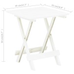 vidaXL Masă de grădină pliabilă, alb, 45 x 43 x 50 cm, plastic