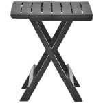 vidaXL Masă de grădină pliabilă, antracit, 45 x 43 x 50 cm, plastic