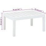 vidaXL Masă de grădină, alb, 78 x 55 x 38 cm, plastic vidaXL Masă de grădină, alb, 78 x 55 x 38 cm, plastic