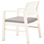 vidaXL Set mobilier de grădină, 3 piese, alb, plastic vidaXL Set mobilier de grădină, 3 piese, alb, plastic