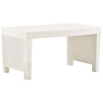 vidaXL Set mobilier de grădină, 3 piese, alb, plastic vidaXL Set mobilier de grădină, 3 piese, alb, plastic