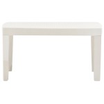 vidaXL Set mobilier de grădină, 3 piese, alb, plastic vidaXL Set mobilier de grădină, 3 piese, alb, plastic