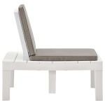 vidaXL Fotoliu de grădină cu pernă, alb, plastic vidaXL Fotoliu de grădină cu pernă, alb, plastic
