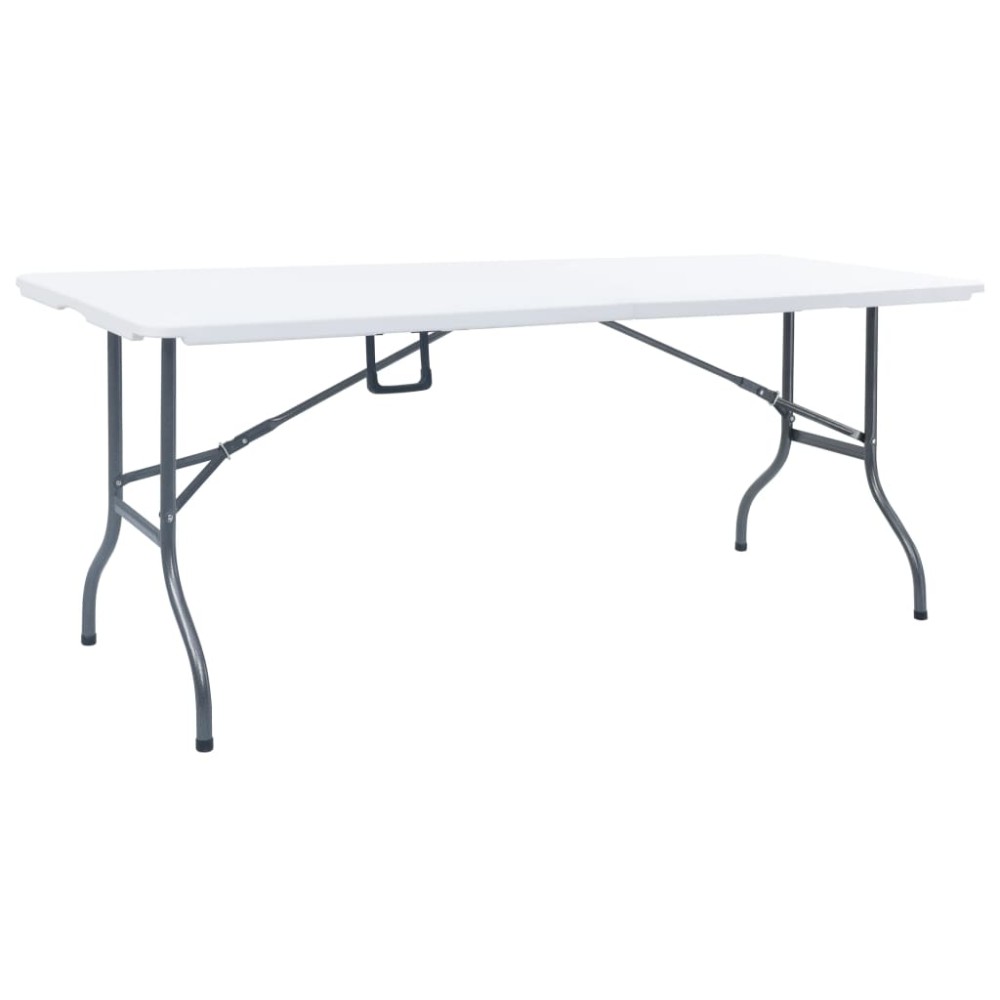 vidaXL Masă de grădină pliabilă, alb, 180x72x72 cm, HDPE