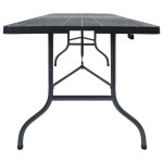 vidaXL Masă grădină pliabilă, negru, 180x75x72 cm, HDPE imitație ratan
