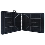 vidaXL Masă grădină pliabilă, negru, 180x75x72 cm, HDPE imitație ratan