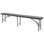 vidaXL Bănci de grădină pliabile, 2 buc., negru, 180 cm, HDPE
