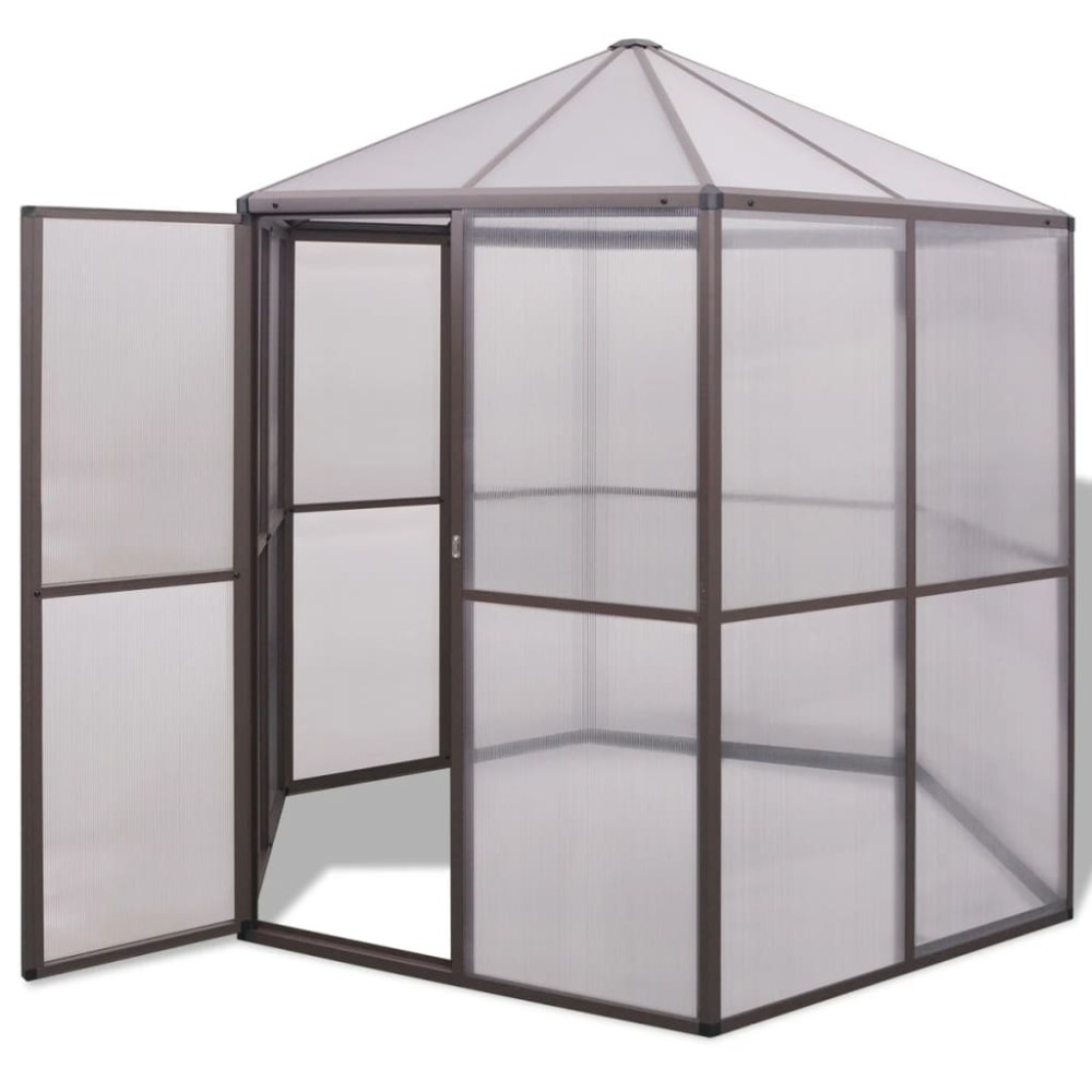 vidaXL Seră, 240x211x232 cm, aluminiu