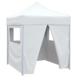 vidaXL Cort de petrecere pliabil cu 4 pereți, alb, 2 x 2 m, oțel vidaXL Cort de petrecere pliabil cu 4 pereți, alb, 2 x 2 m, oțel