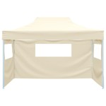 vidaXL Cort de petrecere pliabil cu 3 pereți, crem, 3 x 4 m, oțel vidaXL Cort de petrecere pliabil cu 3 pereți, crem, 3 x 4 m, oțel