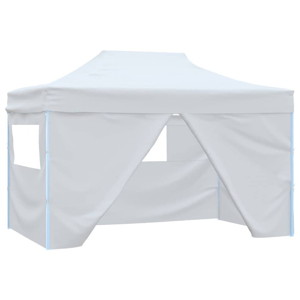 vidaXL Cort de petrecere pliabil cu 4 pereți, alb, 280x410x315 cm, oțel