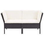 vidaXL Set mobilier de grădină cu perne, 8 piese, negru, poliratan