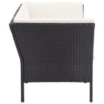 vidaXL Set mobilier de grădină cu perne, 8 piese, negru, poliratan