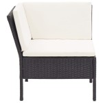 vidaXL Set mobilier de grădină cu perne, 8 piese, negru, poliratan