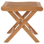 vidaXL Taburet pliabil, 46,5 x 49 x 41,5 cm, lemn masiv de tec vidaXL Taburet pliabil, 46,5 x 49 x 41,5 cm, lemn masiv de tec