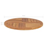 vidaXL Blat de masă rotund, 70 cm, lemn masiv de tec, 2,5 cm vidaXL Blat de masă rotund, 70 cm, lemn masiv de tec, 2,5 cm