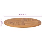 vidaXL Blat de masă rotund, 80 cm, lemn masiv de tec, 2,5 cm vidaXL Blat de masă rotund, 80 cm, lemn masiv de tec, 2,5 cm