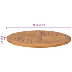 vidaXL Blat de masă rotund, 90 cm, lemn masiv de tec, 2,5 cm vidaXL Blat de masă rotund, 90 cm, lemn masiv de tec, 2,5 cm