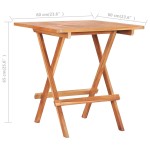 vidaXL Masă de bistro pliabilă, 60 x 60 x 65 cm, lemn masiv de tec vidaXL Masă de bistro pliabilă, 60 x 60 x 65 cm, lemn masiv de tec