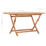 vidaXL Masă de grădină pliabilă, 160 x 80 x 75 cm, lemn masiv de tec