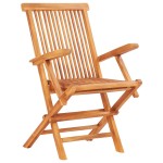 vidaXL Set mobilier de exterior pliabil, 7 piese, lemn masiv de tec