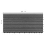 vidaXL Plăci de pardoseală, 6 buc., gri, 60 x 30 cm, WPC, 1 m²