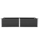 vidaXL Strat înălțat de grădină, gri, 250 x 100 x 54 cm, WPC