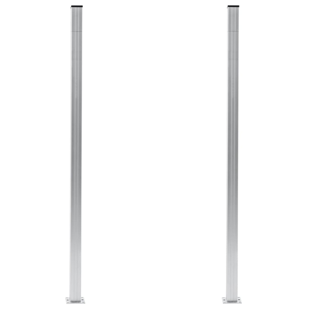 vidaXL Stâlpi de gard, 2 buc., 185 cm, aluminiu