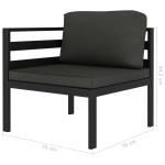 vidaXL Set mobilier de grădină cu perne, 8 piese, antracit, aluminiu