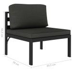 vidaXL Set mobilier de grădină cu perne, 8 piese, antracit, aluminiu