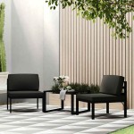 vidaXL Canapea modulară de mijloc cu perne, antracit, aluminiu vidaXL Canapea modulară de mijloc cu perne, antracit, aluminiu