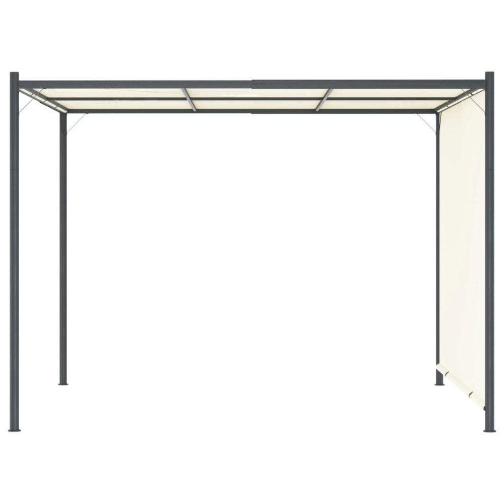 vidaXL Pergolă cu acoperiș rabatabil, alb crem, 3 x 3 m, oțel