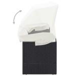 vidaXL Canapea de grădină cu copertină, negru, poliratan vidaXL Canapea de grădină cu copertină, negru, poliratan