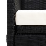 vidaXL Canapea de grădină cu copertină, negru, poliratan vidaXL Canapea de grădină cu copertină, negru, poliratan