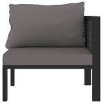 vidaXL Canapea de colț modulară, cotieră stânga, antracit, poliratan vidaXL Canapea de colț modulară, cotieră stânga, antracit, poliratan