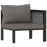 vidaXL Canapea de colț modulară, cotieră stânga, antracit, poliratan vidaXL Canapea de colț modulară, cotieră stânga, antracit, poliratan