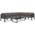 vidaXL Canapea de colț modulară, cotieră stânga, antracit, poliratan vidaXL Canapea de colț modulară, cotieră stânga, antracit, poliratan