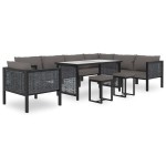 vidaXL Canapea de colț modulară, cotieră stânga, antracit, poliratan vidaXL Canapea de colț modulară, cotieră stânga, antracit, poliratan