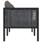 vidaXL Canapea cu 2 locuri, cu perne, antracit, poliratan