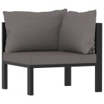 vidaXL Set mobilier de grădină cu perne, 9 piese, antracit, poliratan vidaXL Set mobilier de grădină cu perne, 9 piese, antracit, poliratan