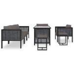 vidaXL Set mobilier de grădină cu perne, 8 piese, antracit, poliratan vidaXL Set mobilier de grădină cu perne, 8 piese, antracit, poliratan